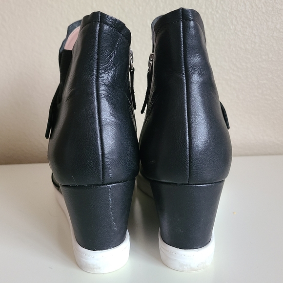 linea paolo freshton wedge high top sneaker booties leather black size 11 - Picture 3 of 7